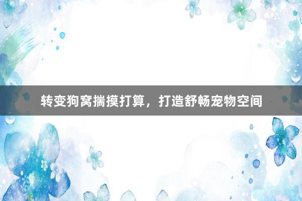 转变狗窝揣摸打算，打造舒畅宠物空间