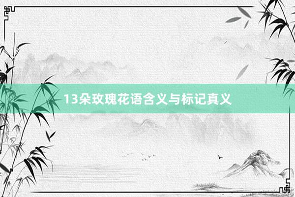13朵玫瑰花语含义与标记真义